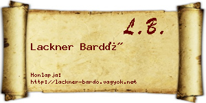 Lackner Bardó névjegykártya